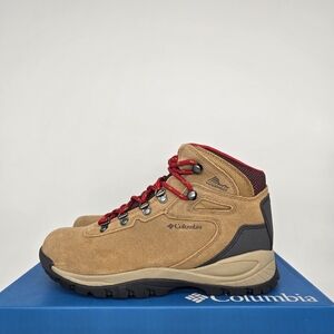 Columbia Women's Tan Suede Winter Boots with Red Accents